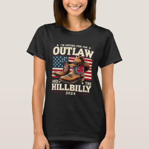Us Election Day Outlaw Hillbilly 2024 Cowboy Shoes T-Shirt