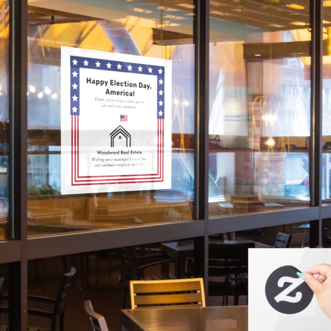 US Election Day | Real Estate Office Decoration  (Restaurant Window)