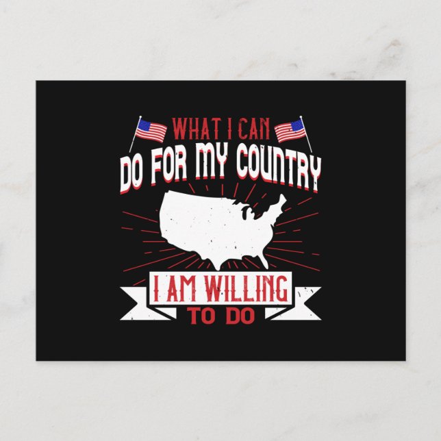 US Election What I Can Do For My Country Postcard (Front)