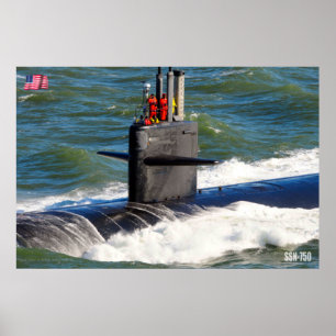 US FAST ATTACK SUBMARINE – SSN-750 POSTER