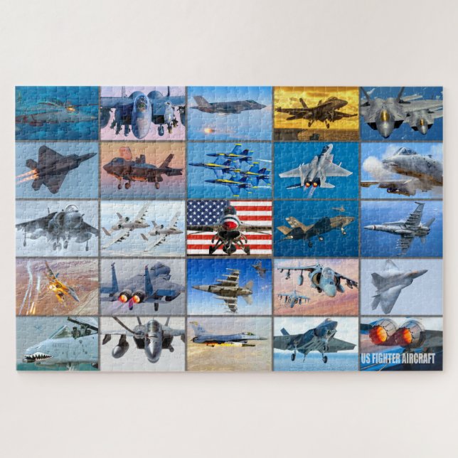 US FIGHTER AIRCRAFT “MONTAGE” JIGSAW PUZZLE (Horizontal)