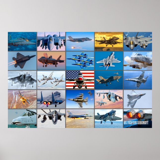 US FIGHTER AIRCRAFT “MONTAGE” POSTER (Front)