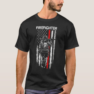 US Firefighter American Flag Patriotic Fireman Fat T-Shirt
