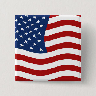 US Flag 15 Cm Square Badge