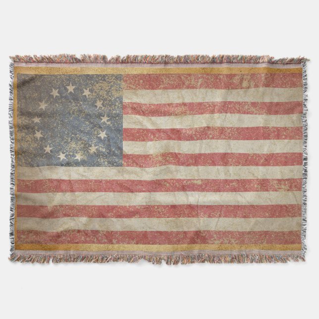 US Flag 1776 Throw Blanket (Front)