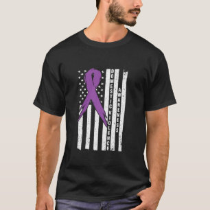 Us Flag Abuse Harrasment Domestic Violence Awarene T-Shirt