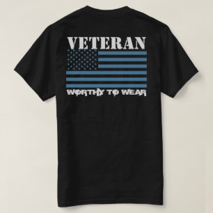 US Flag AIR FORCE BLUE - Veteran - Worthy To Wear T-Shirt