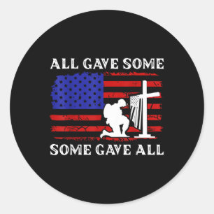 Us Flag All Gave Some Soldier Memorial Day Classic Round Sticker
