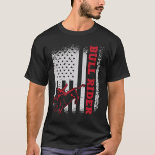 US Flag American Bull Rider Rodeo T-Shirt
