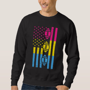 Us Flag American Football Pansexual Pan Pride Lgbt Sweatshirt