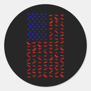 Us Flag American Independence Day 4th Of July Classic Round Sticker