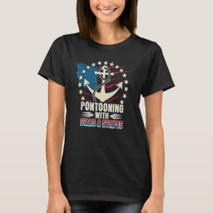 US Flag Anchor 4th Of July Boating Pontoon Boat U T-Shirt