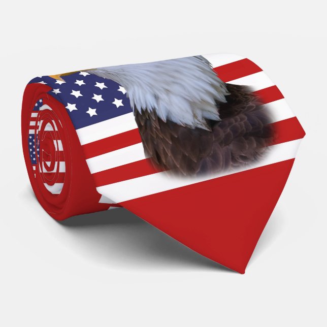 US Flag and American Eagle Tie (Rolled)