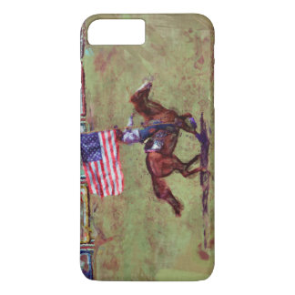US Flag and Horse Cowgirl American Rodeo Art iPhone 8 Plus/7 Plus Case