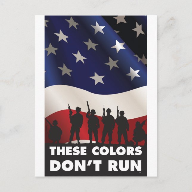 US Flag and Military - These Colours Don't Run Postcard (Front)