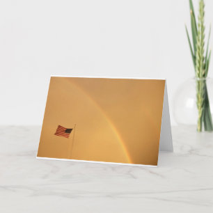 US Flag and Rainbow (card) Card