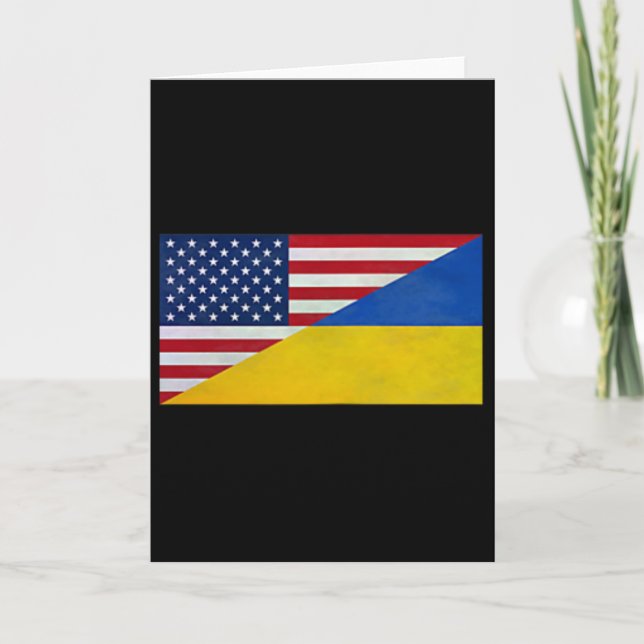 Us Flag And Ukrainian Flag - Partnership And Allia Card (Front)