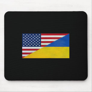 Us Flag And Ukrainian Flag - Partnership And Allia Mouse Pad