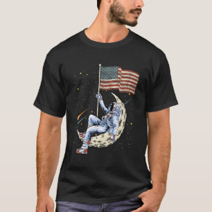 Us Flag Astronaut Space Independence Day 4th Of Ju T-Shirt