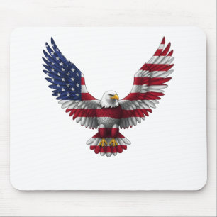 US Flag Bald Eagle 4th of July Mouse Pad