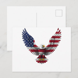US Flag Bald Eagle 4th of July Postcard