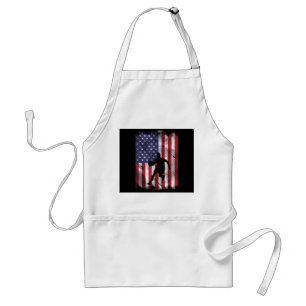 US Flag Basketball Vintage Patriotic Baller Standard Apron