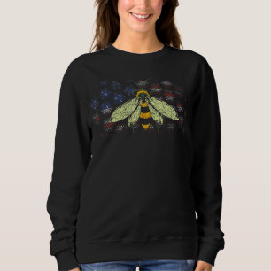 Us Flag Beekeeper Honey Bee Apiculture Beekeeping Sweatshirt