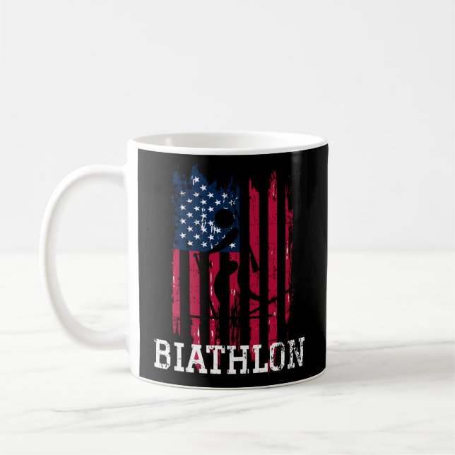 Us Flag Biathlon Coffee Mug (Left)