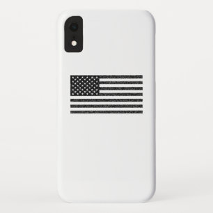 US Flag Black and White Vintage Retro iPhone XR Case