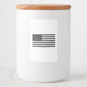 US Flag Black and White Vintage Retro Food Label