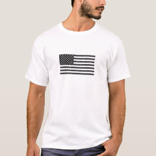 US Flag Black and White Vintage Retro T-Shirt
