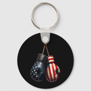 US Flag Boxing Gloves Boxer Key Ring