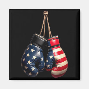 US Flag Boxing Gloves Boxer Magnet
