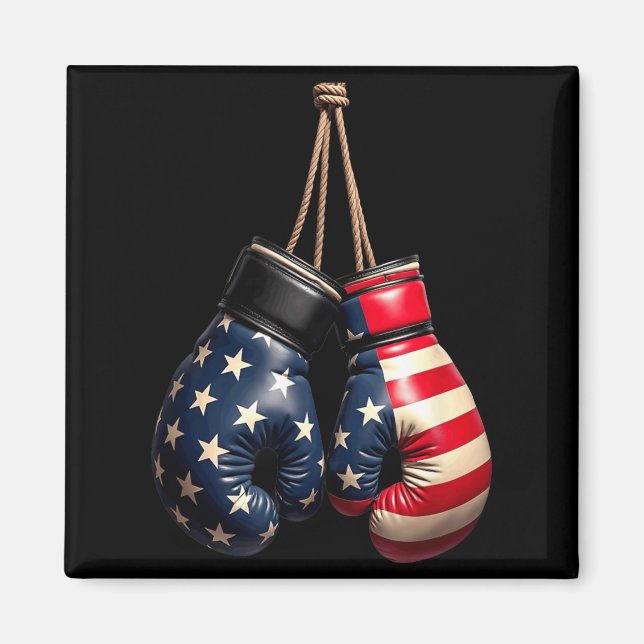 US Flag Boxing Gloves Boxer Magnet (Front)