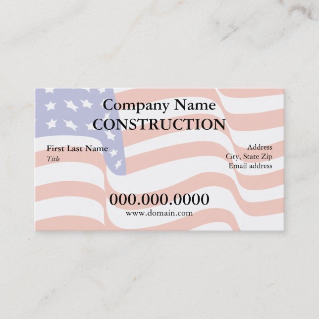 US Flag Business Card (Front)