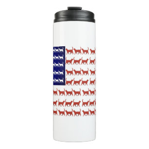 US flag cats patriotic decor Thermal Tumbler