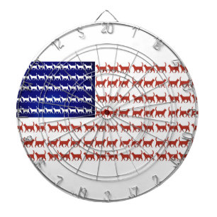 US flag cats red white and blue Dartboard