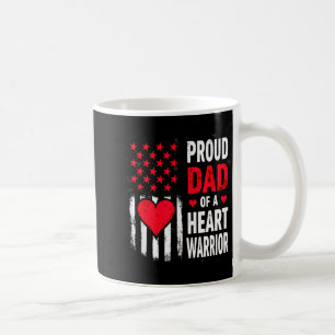 Us Flag Chd Awareness Proud Dad Of A Heart Warrior Coffee Mug