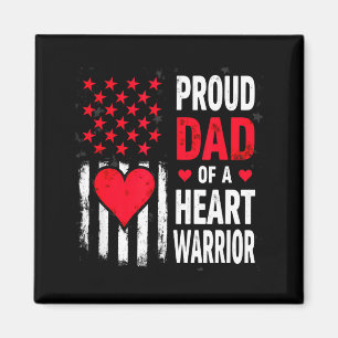 Us Flag Chd Awareness Proud Dad Of A Heart Warrior Magnet