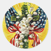 US Flag Christian Cross Dove Lily Of The Valley