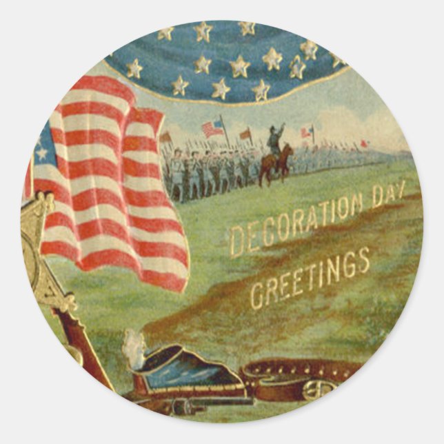 US Flag Civil War Union Medal Classic Round Sticker (Front)