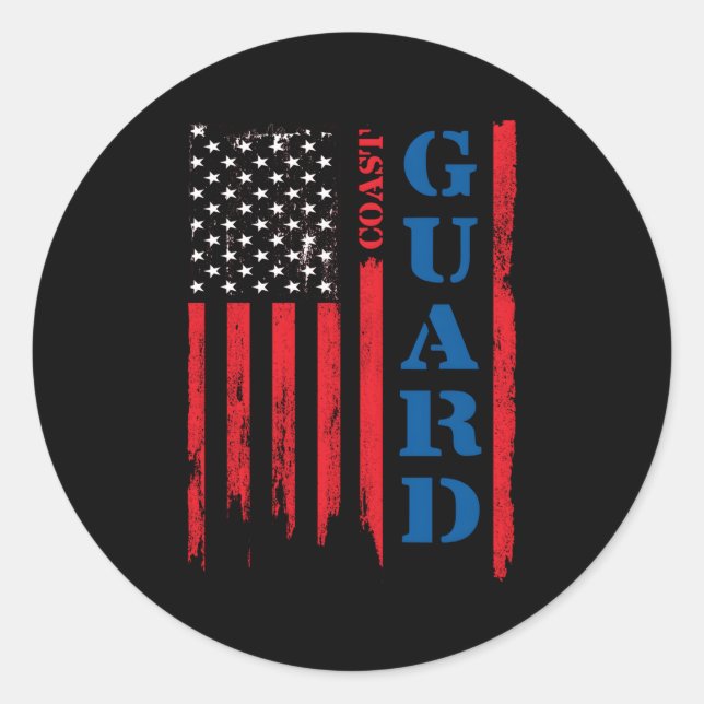 Us Flag Coast Guard Us Coast Guard Classic Round Sticker (Front)