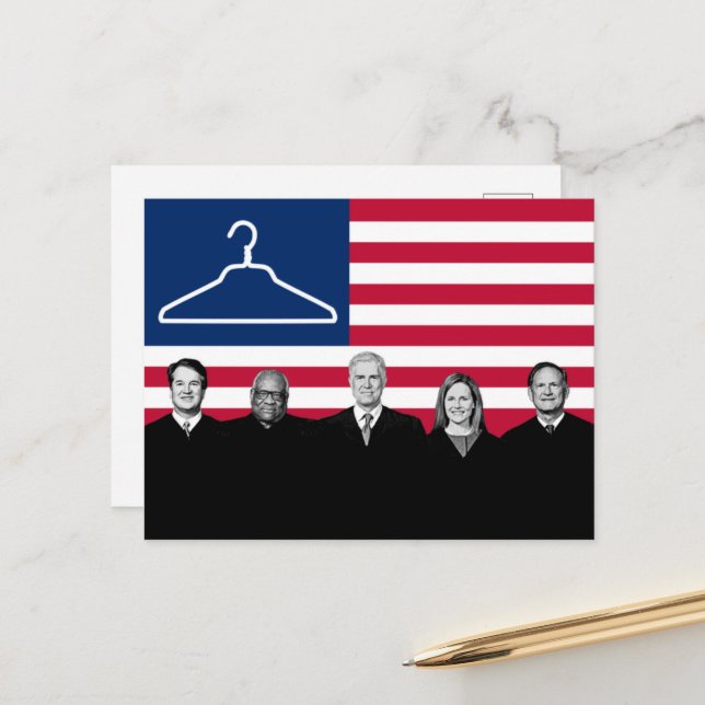 US Flag Coat Hanger SCOTUS Postcard (Front/Back In Situ)