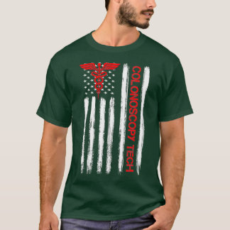 US Flag Colonoscopy Tech Technologist T-Shirt