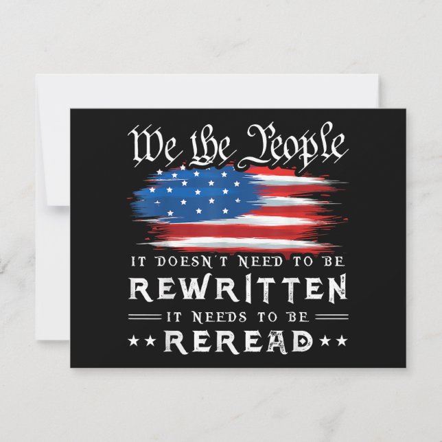 US Flag Constitution of the USA Needs To Be Reread (Front)