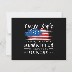 US Flag Constitution of the USA Needs To Be Reread RSVP Card