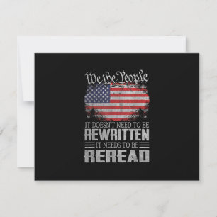 US Flag Constitution of the USA Needs To Be Reread RSVP Card