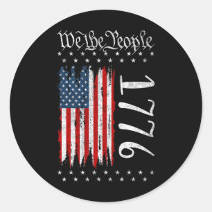 Us Flag Constitution Of The Usa Patriotic 4th Of J Classic Round Sticker