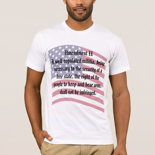 US Flag Constitution Second Amendment T-Shirt (Front)
