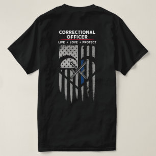 US Flag Correctional Officer Decal T-Shirt